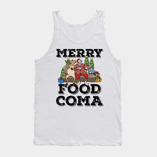 Foodie Gifts Food Coma Funny Christmas Pun Santa Claus Tank Top